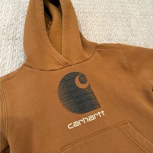 Carhartt Kids 6 Brown Logo Hoodie Sweatshirt Pullover